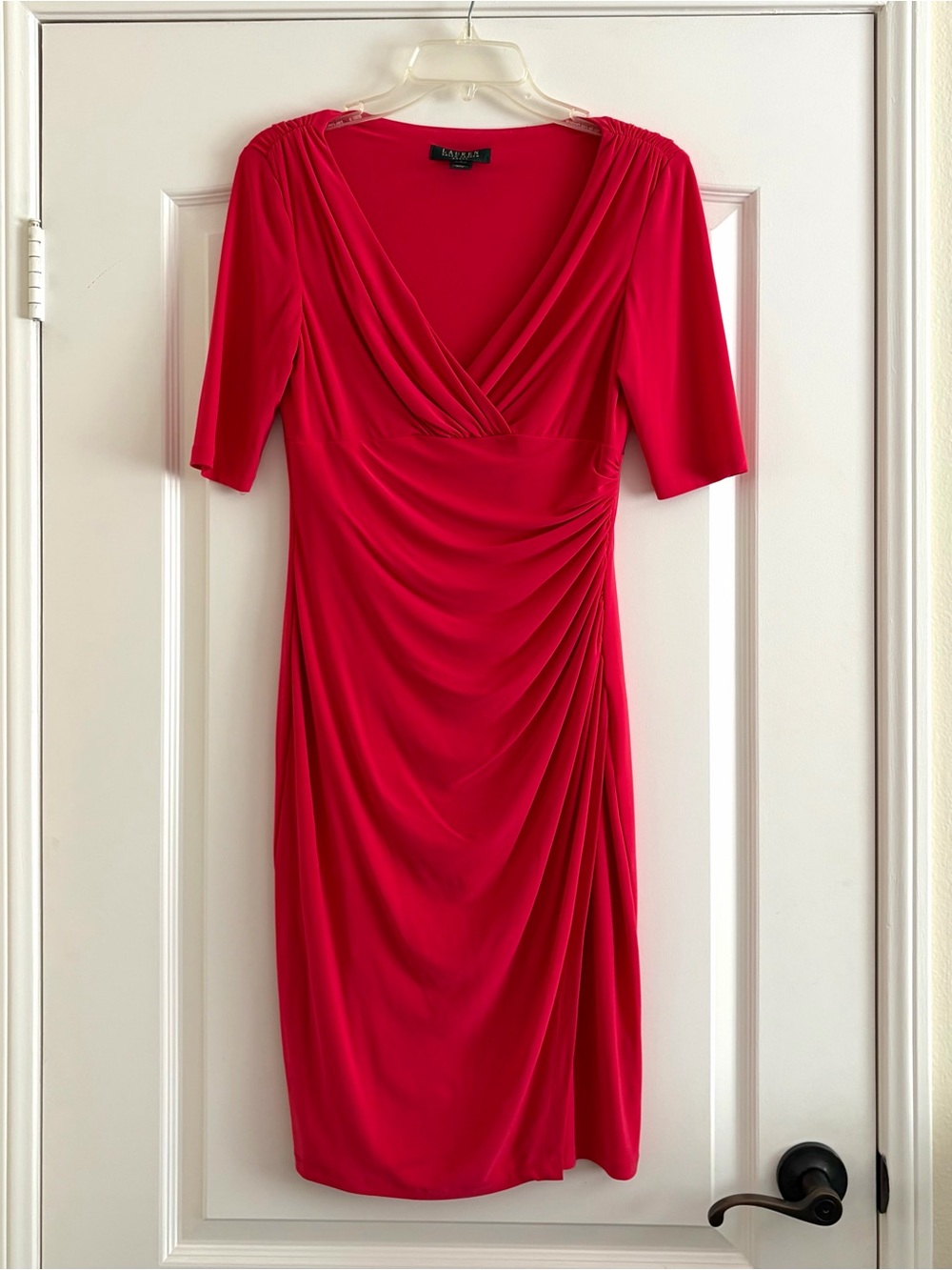 Lauren by Ralph Lauren Faux Wrap Dress Red Size 4
